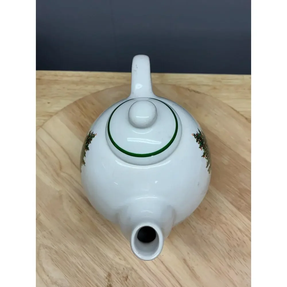 Pfaltzgraff Christmas Tree Tea for One Set | Teapot and Cup Stackable